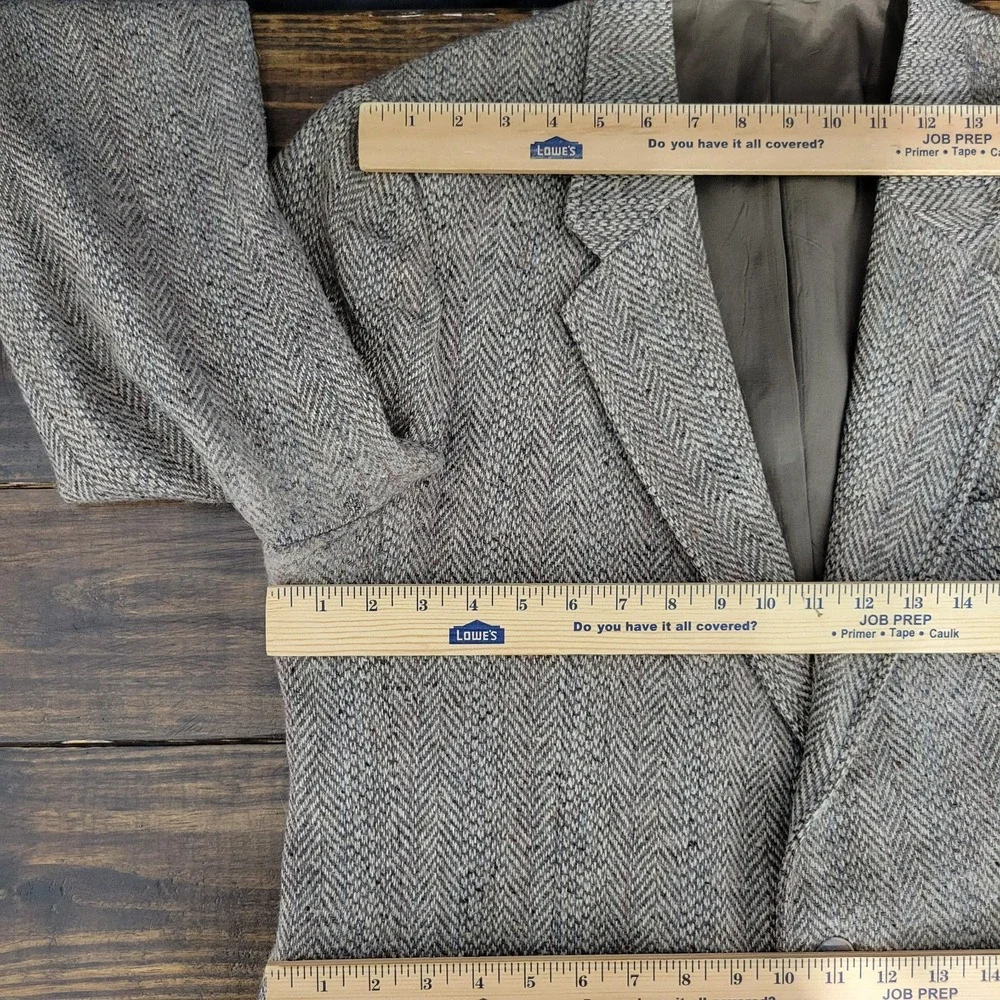 VTG Levi's Men's Tweed Sport Coat Blazer Two Button Herringbone Brown Wool 44L‎